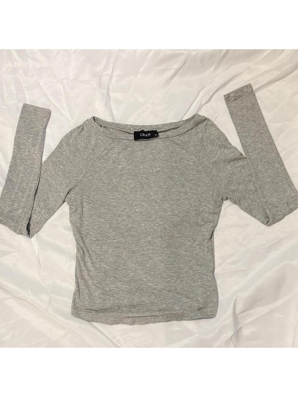 Cider Heather Grey Raglan Long Sleeve Top